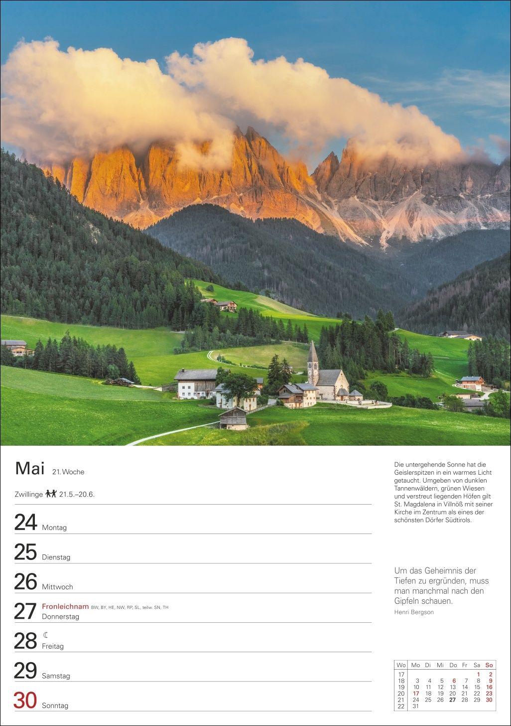 Beispielinhalt (Bild) Südtirol Wochenplaner 2027 - Eine Reise in 53 Bildern