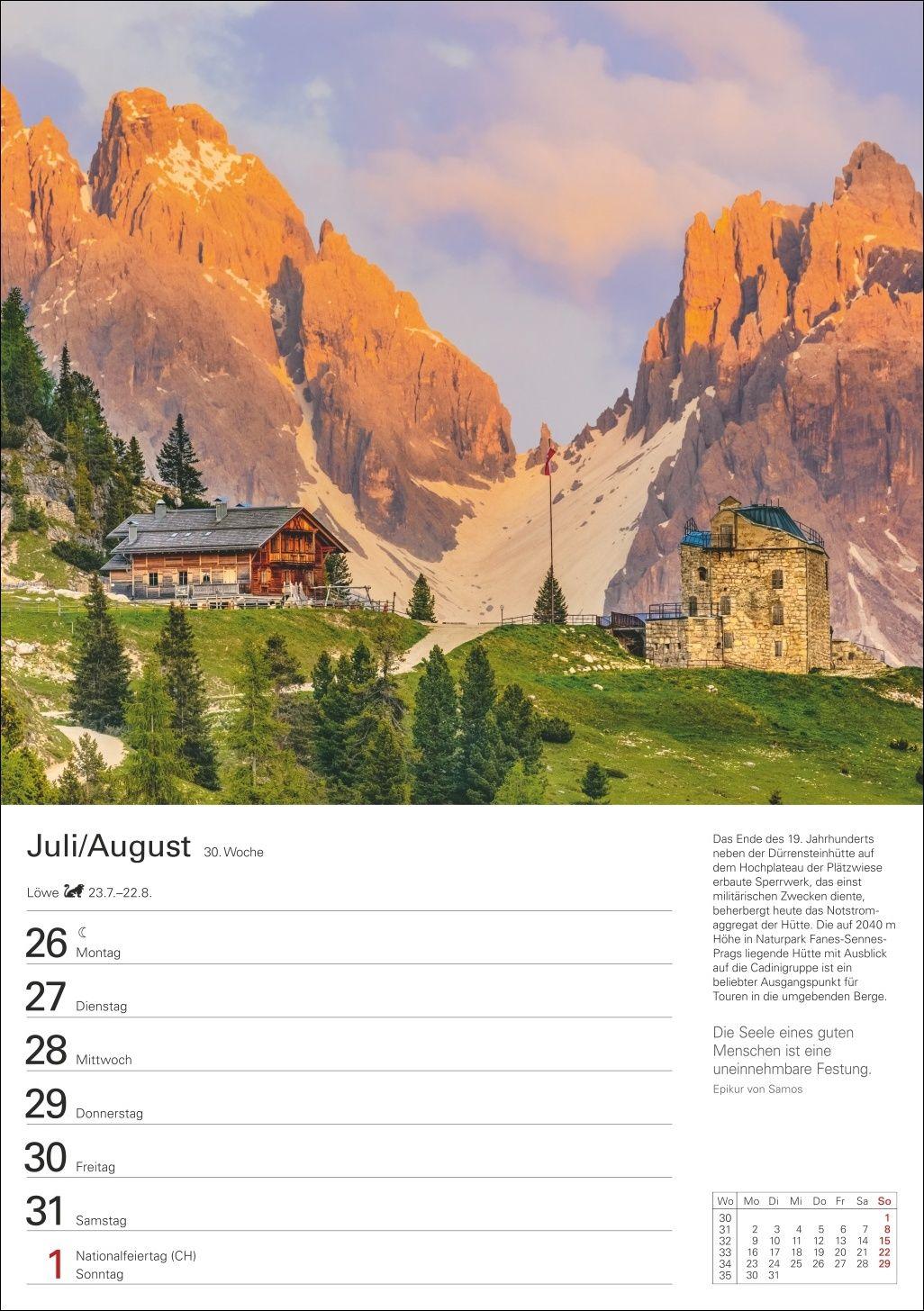 Beispielinhalt (Bild) Südtirol Wochenplaner 2027 - Eine Reise in 53 Bildern