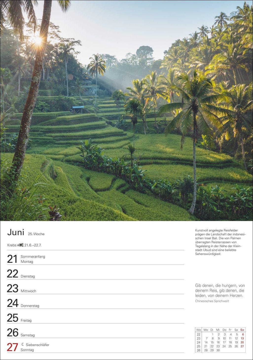 Beispielinhalt (Bild) Traumziele Wochenplaner 2027 - Eine Reise in 53 Bildern