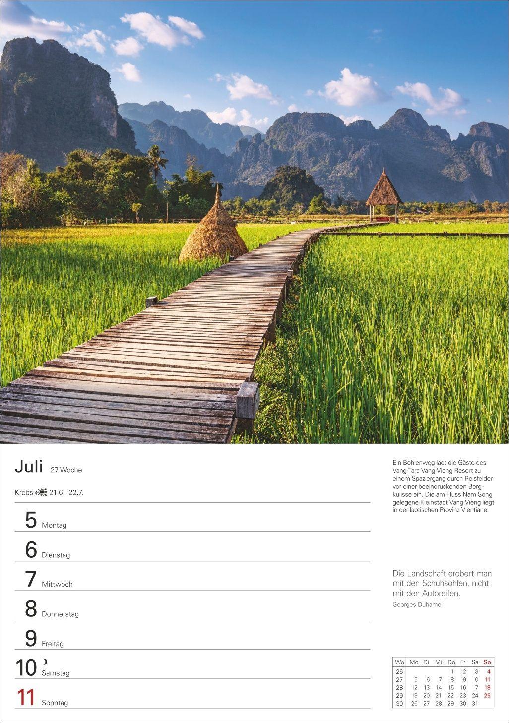 Beispielinhalt (Bild) Traumziele Wochenplaner 2027 - Eine Reise in 53 Bildern