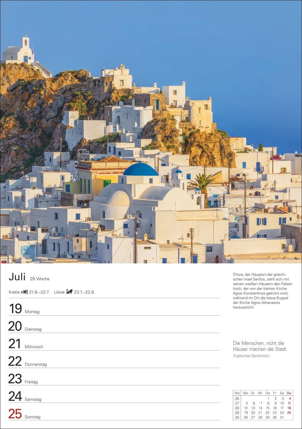 Beispielinhalt (Bild) Traumziele Wochenplaner 2027 - Eine Reise in 53 Bildern