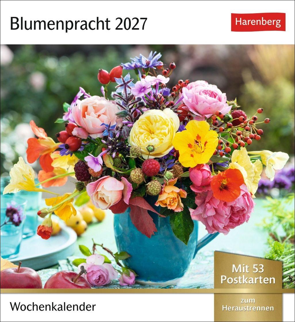 Vorderes Coverbild Blumenpracht Postkartenkalender 2027 - Wochenkalender mit 53 Postkarten