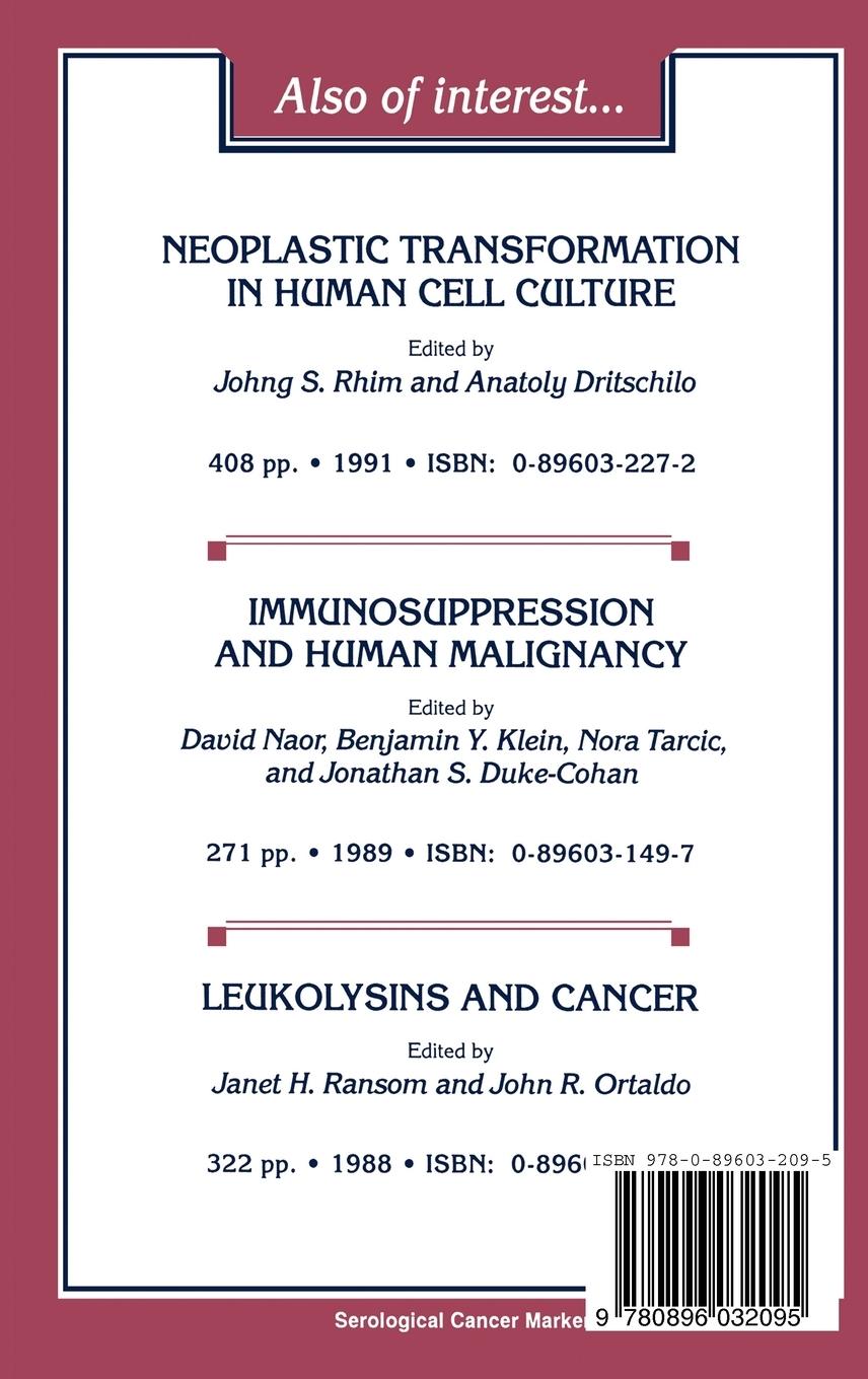 Rückseitencover Serological Cancer Markers