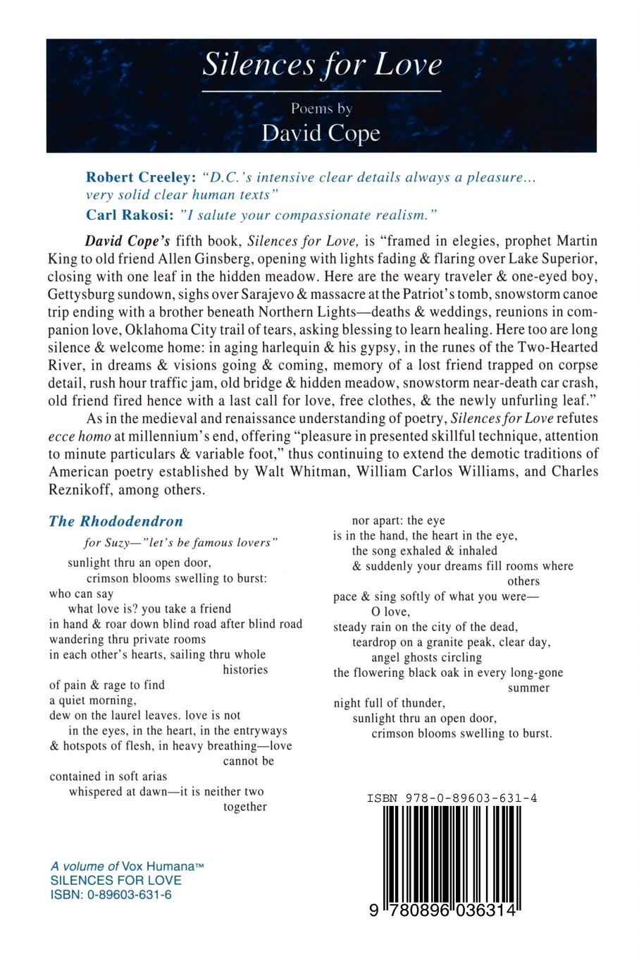 Rückseitencover Silences for Love