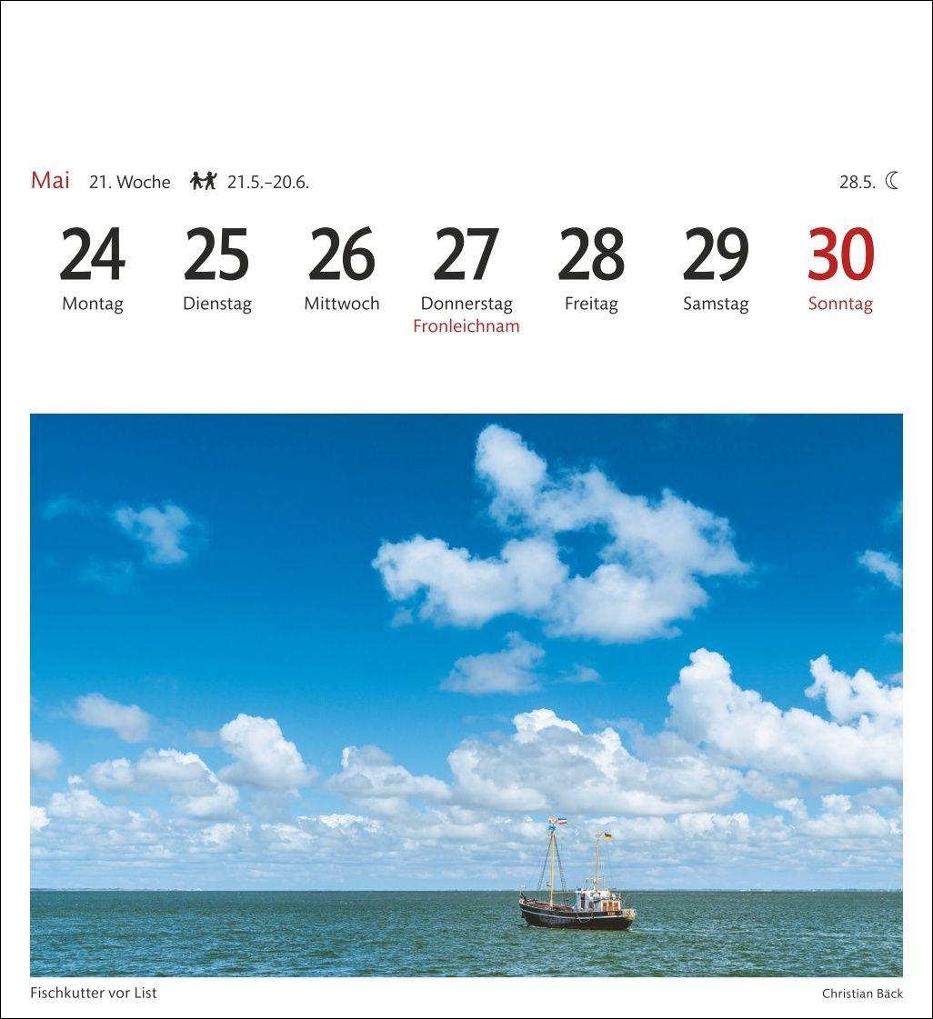 Beispielinhalt (Bild) Sylt Sehnsuchtskalender 2027 - Wochenkalender mit 53 Postkarten