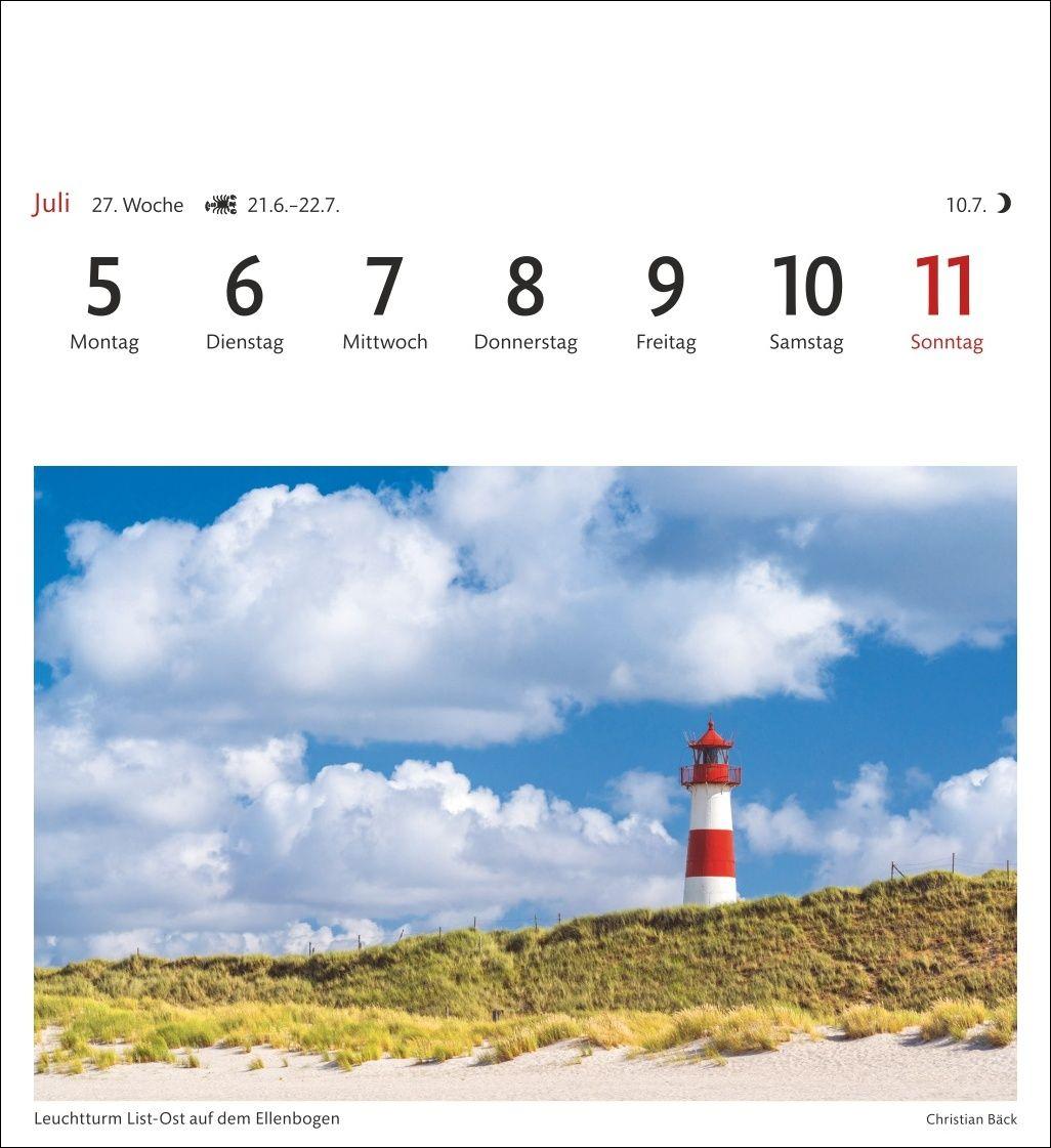 Beispielinhalt (Bild) Sylt Sehnsuchtskalender 2027 - Wochenkalender mit 53 Postkarten