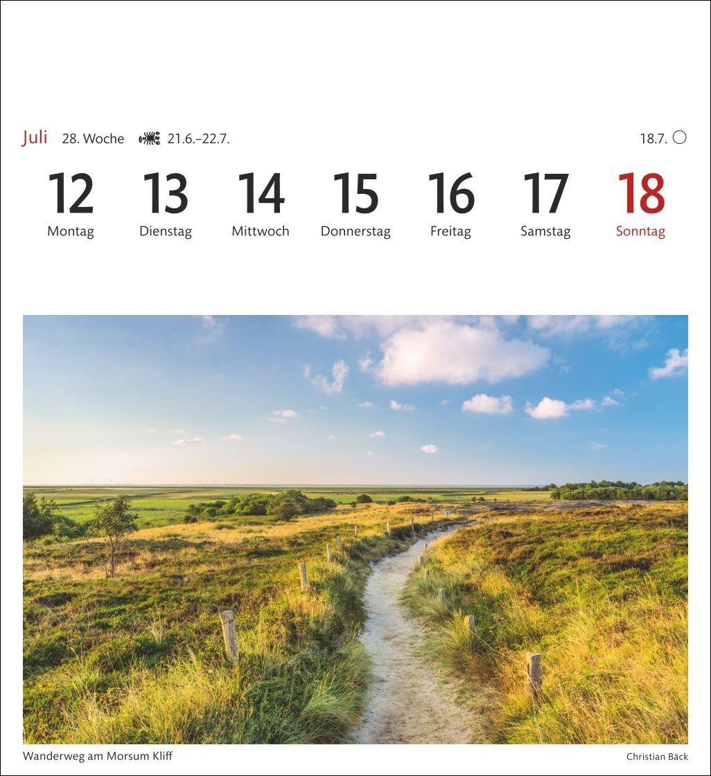 Beispielinhalt (Bild) Sylt Sehnsuchtskalender 2027 - Wochenkalender mit 53 Postkarten