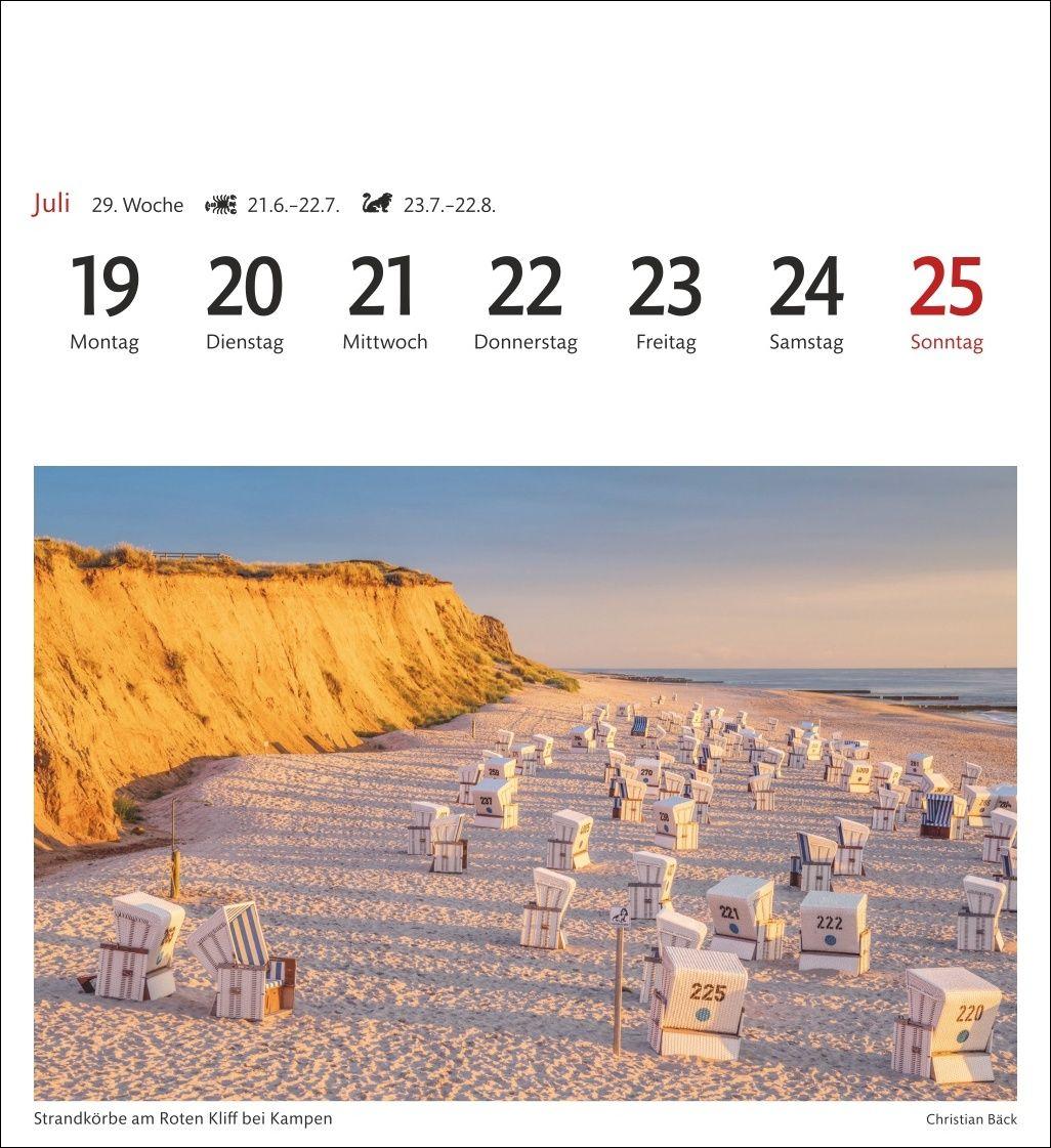Beispielinhalt (Bild) Sylt Sehnsuchtskalender 2027 - Wochenkalender mit 53 Postkarten