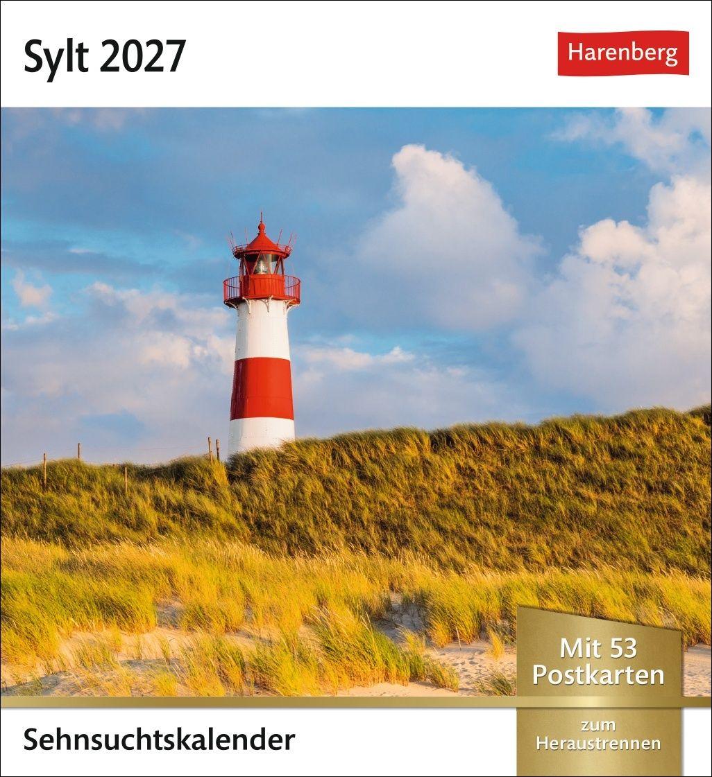 Vorderes Coverbild Sylt Sehnsuchtskalender 2027 - Wochenkalender mit 53 Postkarten