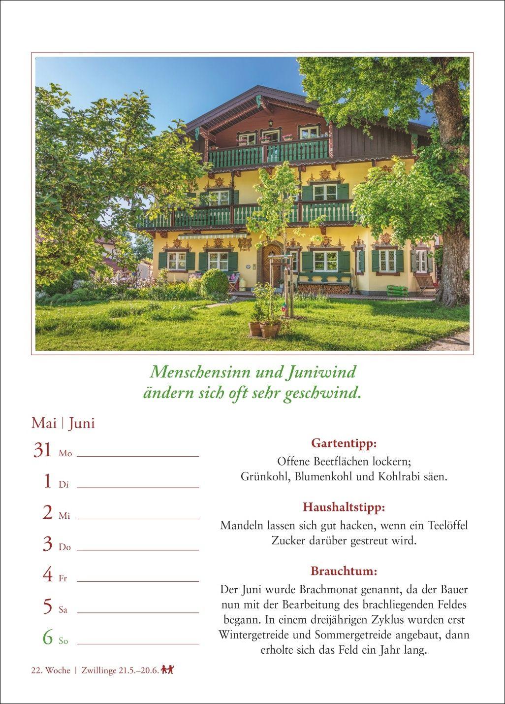 Beispielinhalt (Bild) Bauernweisheiten Wochenkalender 2027 - Bauernregeln, Brauchtum, Gartentipps, Haushaltstipps