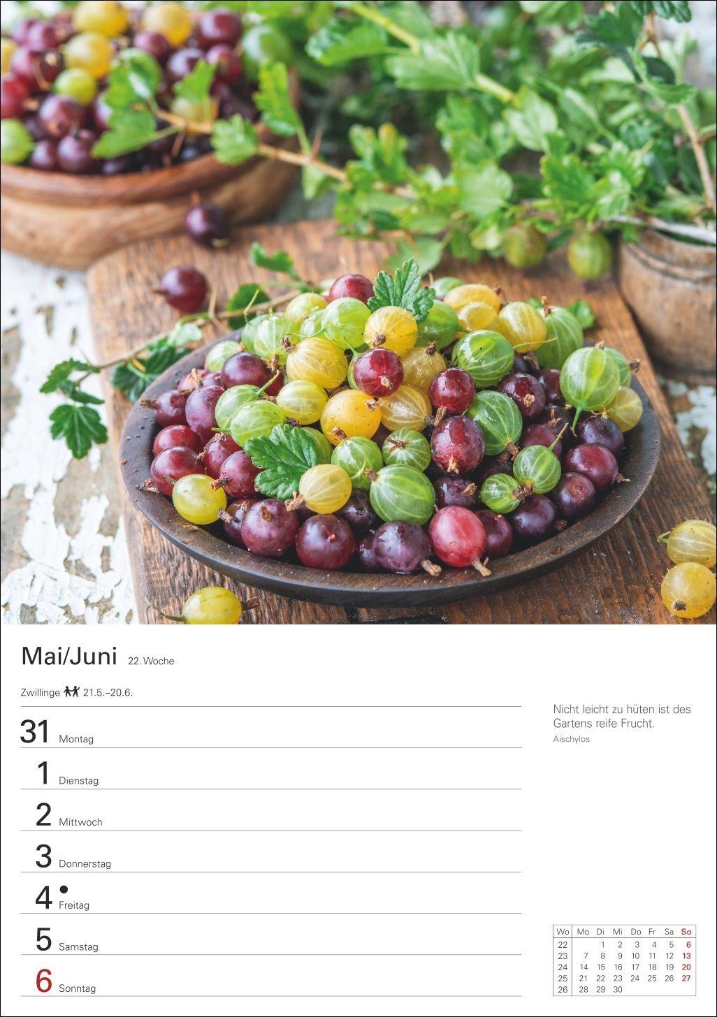 Beispielinhalt (Bild) Küchenkalender Wochenplaner 2027 - 53 inspirierende Fotografien