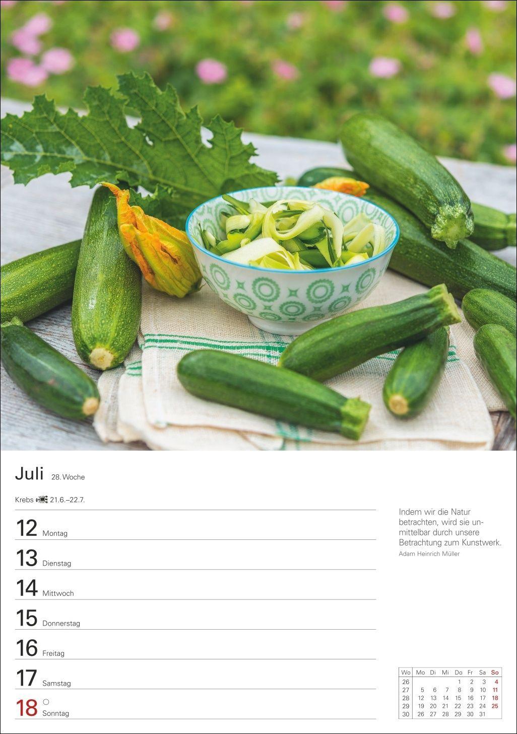 Beispielinhalt (Bild) Küchenkalender Wochenplaner 2027 - 53 inspirierende Fotografien