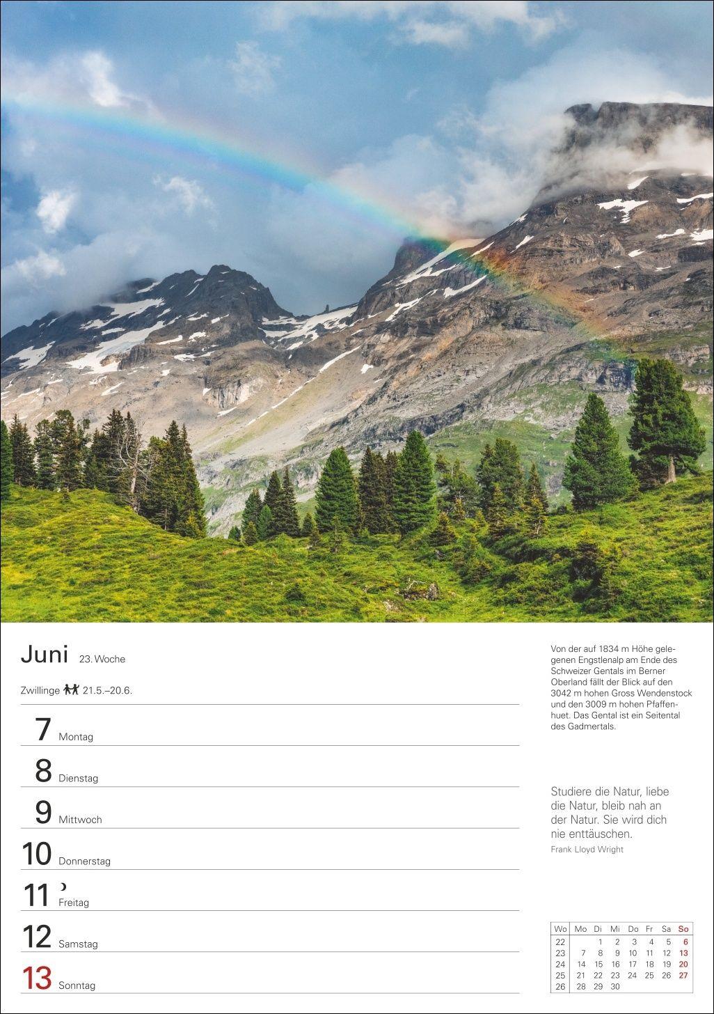 Beispielinhalt (Bild) Berge Wochenplaner 2027 - 53 faszinierende Fotografien