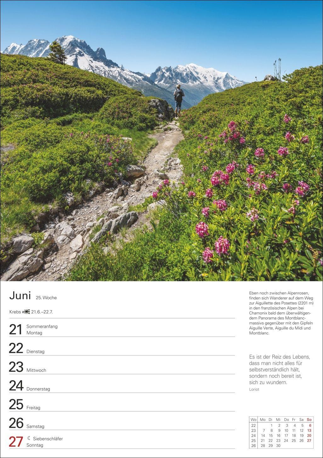 Beispielinhalt (Bild) Berge Wochenplaner 2027 - 53 faszinierende Fotografien