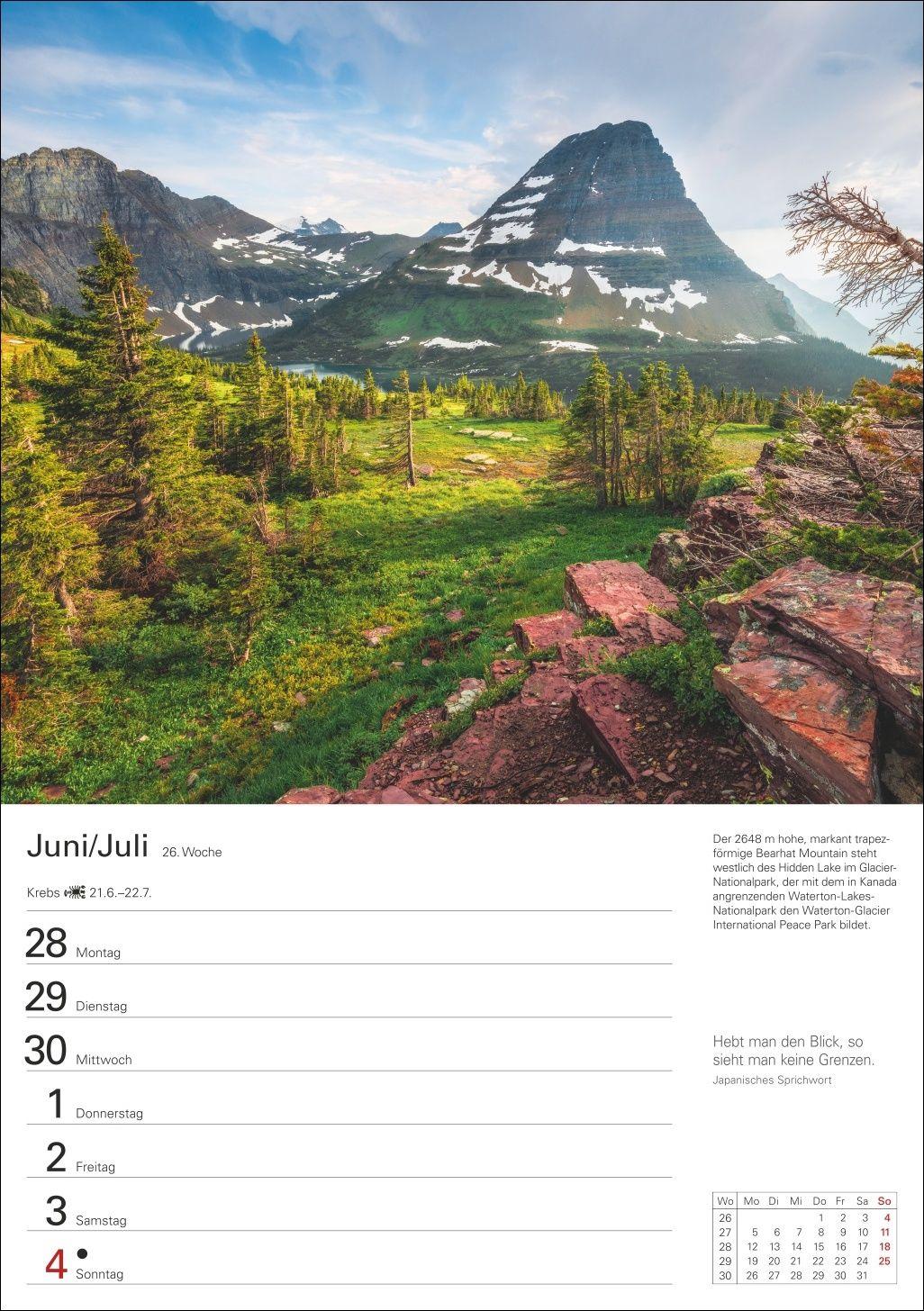 Beispielinhalt (Bild) Berge Wochenplaner 2027 - 53 faszinierende Fotografien