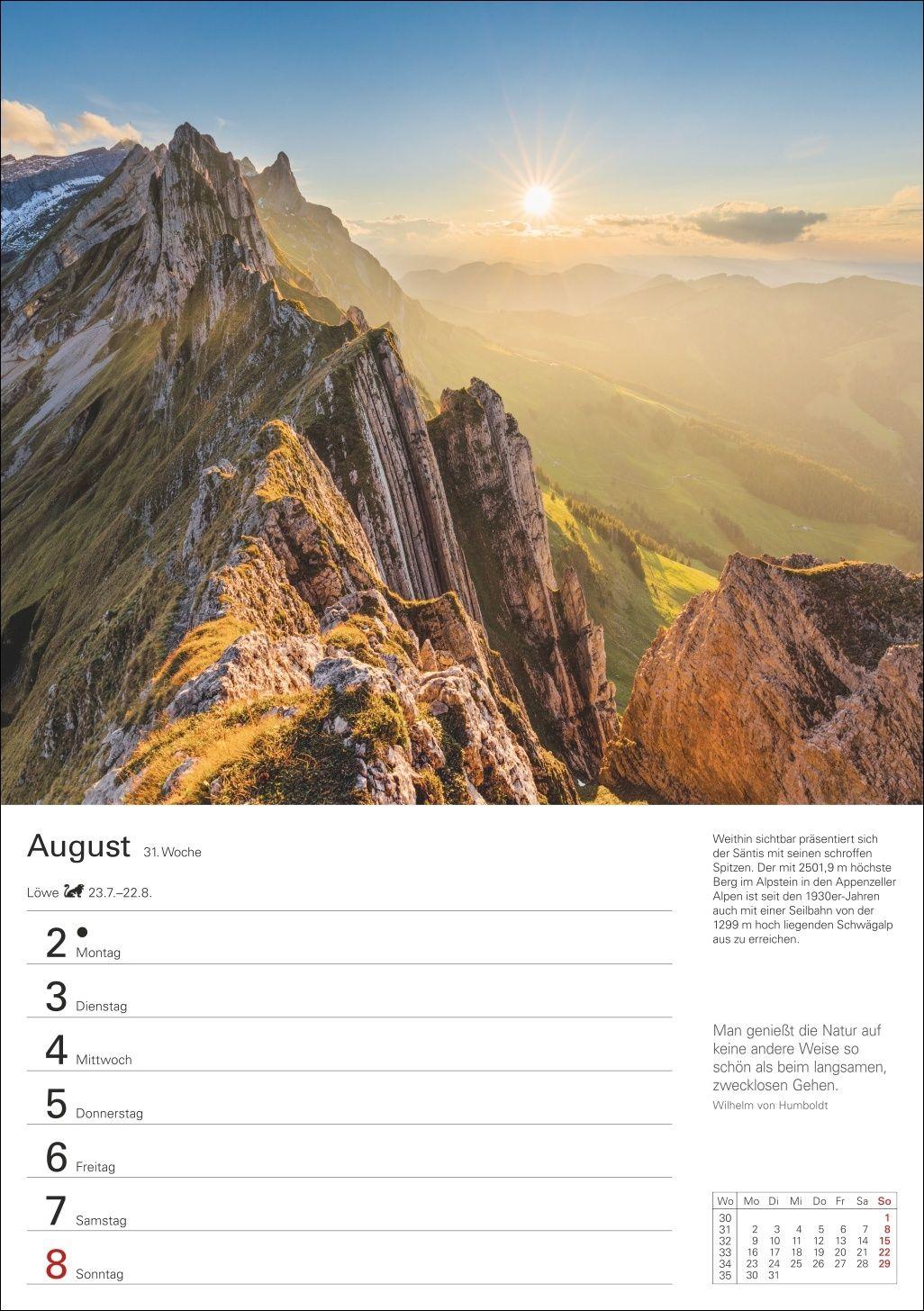 Beispielinhalt (Bild) Berge Wochenplaner 2027 - 53 faszinierende Fotografien