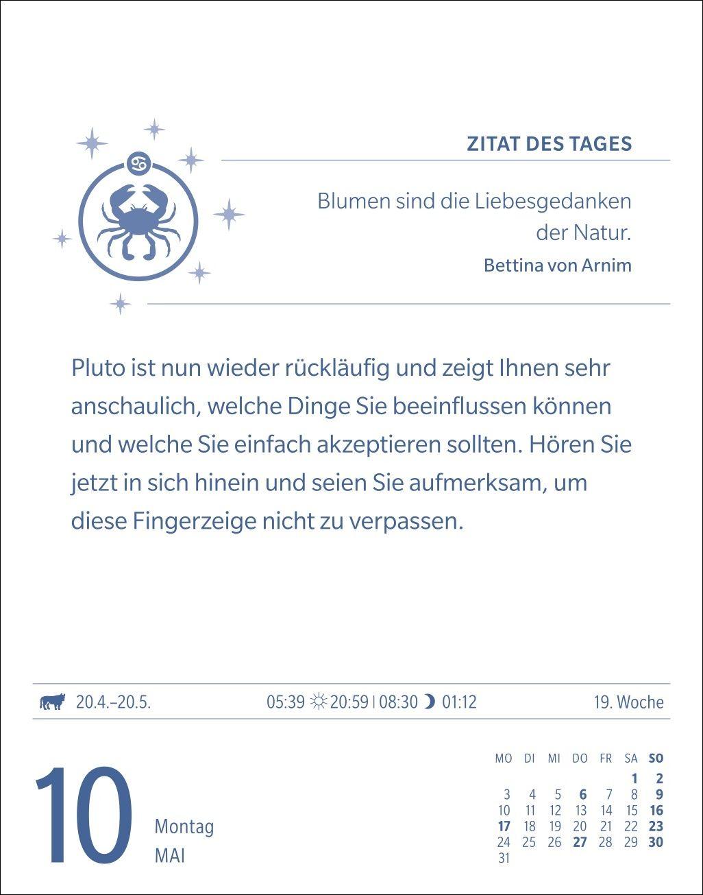 Beispielinhalt (Bild) Krebs Sternzeichenkalender 2027 - Tagesabreißkalender - Ihr Horoskop für jeden Tag