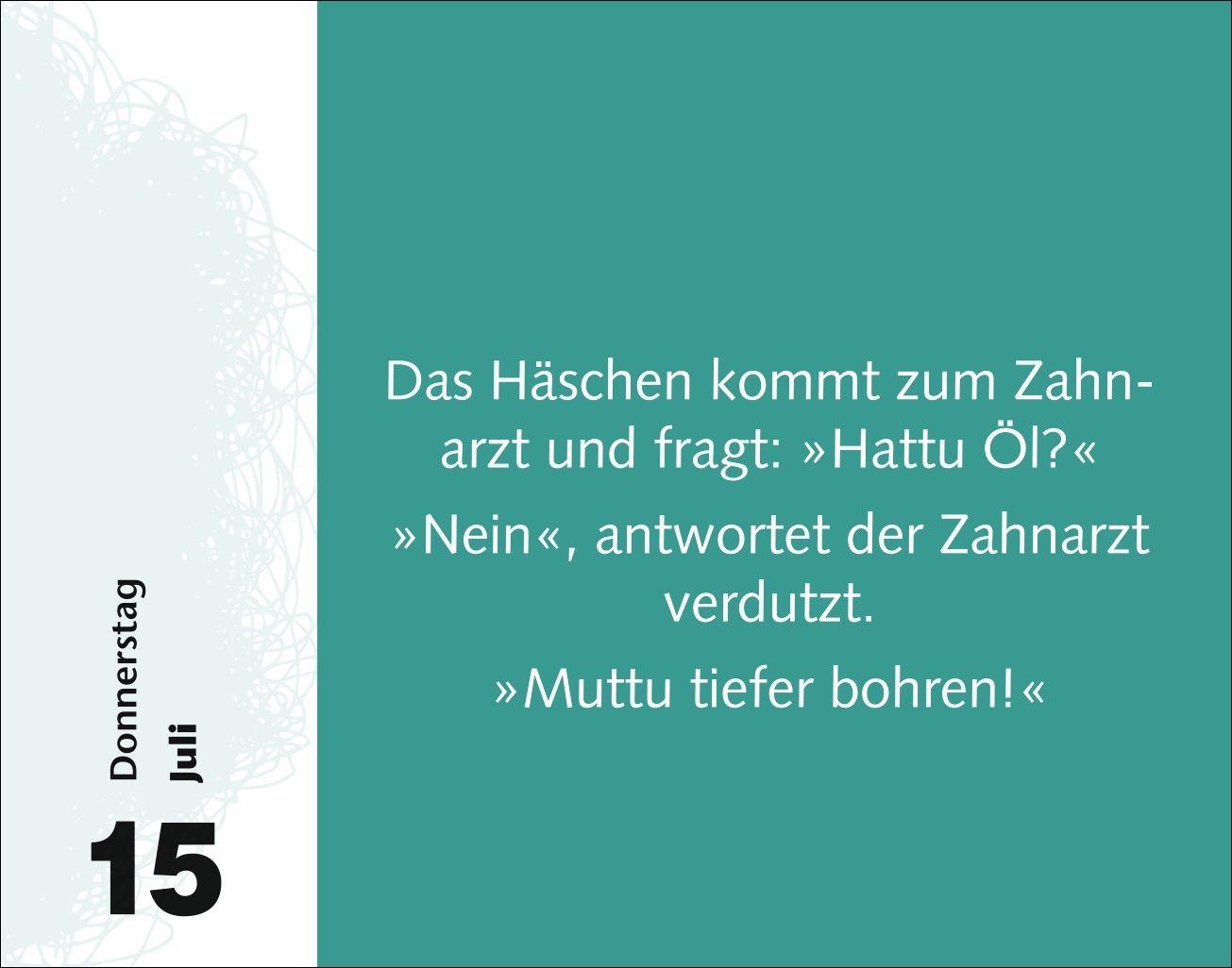 Beispielinhalt (Bild) Witzirin Tagesabreißkalender 2027 - Diese Packung enthält: die lustigsten Witze für die tägliche Dosis Humor