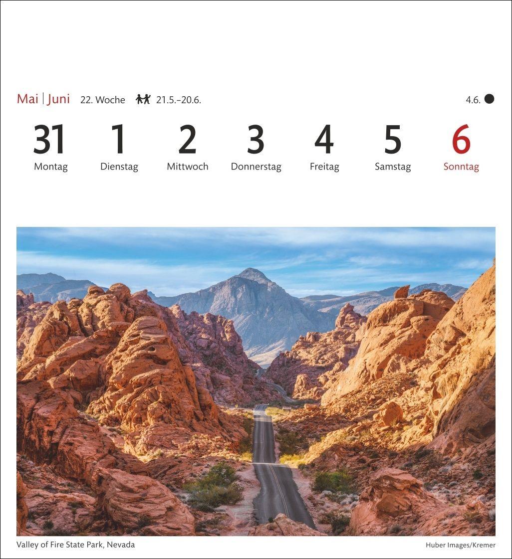 Beispielinhalt (Bild) USA Sehnsuchtskalender 2027 - Wochenkalender mit 53 Postkarten