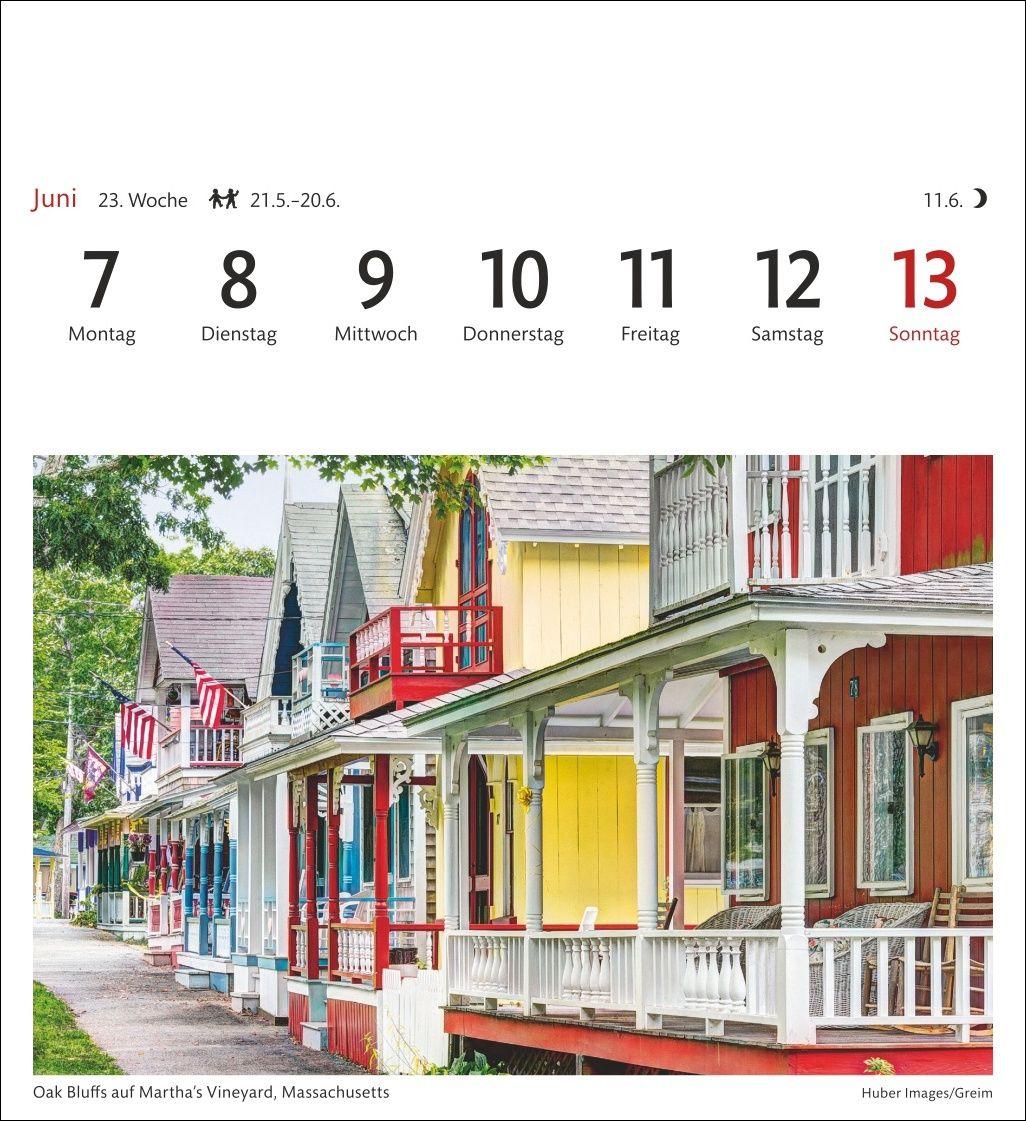 Beispielinhalt (Bild) USA Sehnsuchtskalender 2027 - Wochenkalender mit 53 Postkarten