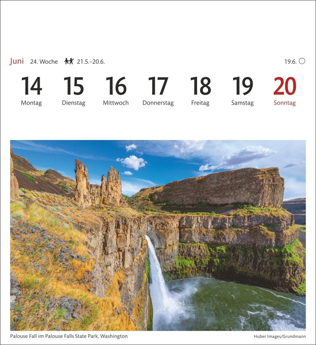 Beispielinhalt (Bild) USA Sehnsuchtskalender 2027 - Wochenkalender mit 53 Postkarten