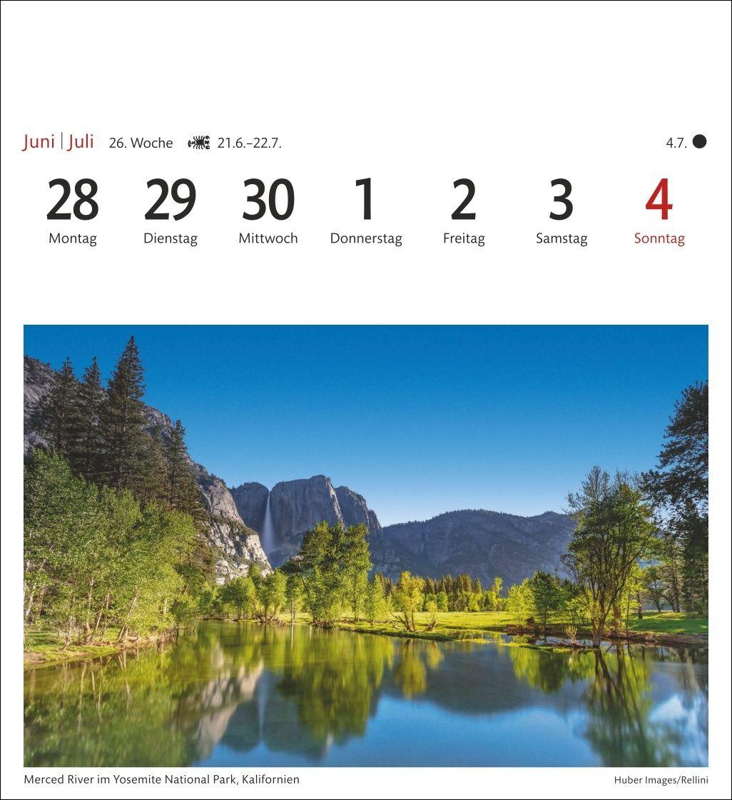 Beispielinhalt (Bild) USA Sehnsuchtskalender 2027 - Wochenkalender mit 53 Postkarten