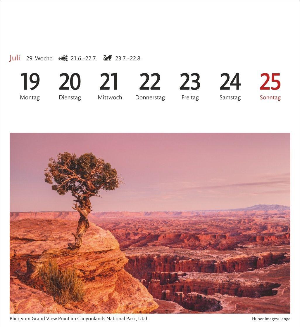 Beispielinhalt (Bild) USA Sehnsuchtskalender 2027 - Wochenkalender mit 53 Postkarten