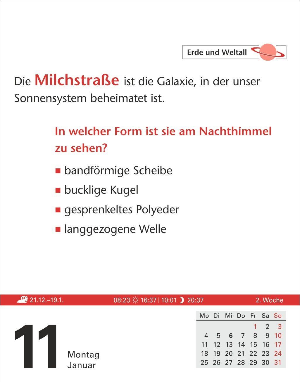 Beispielinhalt (Bild) Duden Allgemeinbildung Tagesabreißkalender 2027 - Wissen und Quizzen