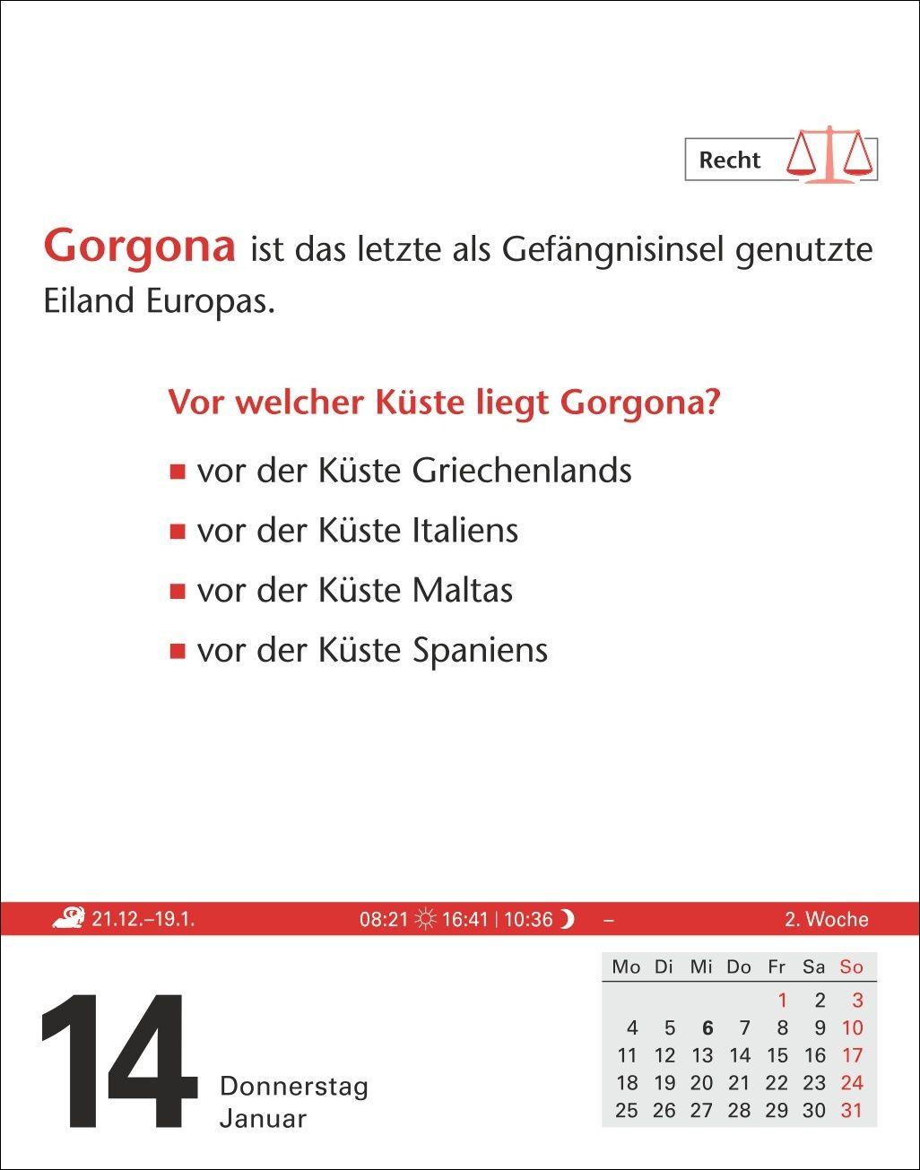 Beispielinhalt (Bild) Duden Allgemeinbildung Tagesabreißkalender 2027 - Wissen und Quizzen