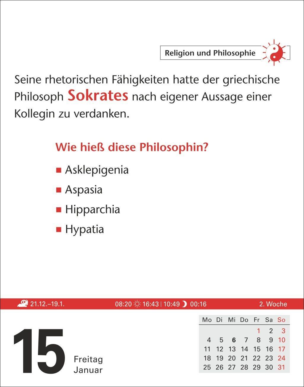 Beispielinhalt (Bild) Duden Allgemeinbildung Tagesabreißkalender 2027 - Wissen und Quizzen