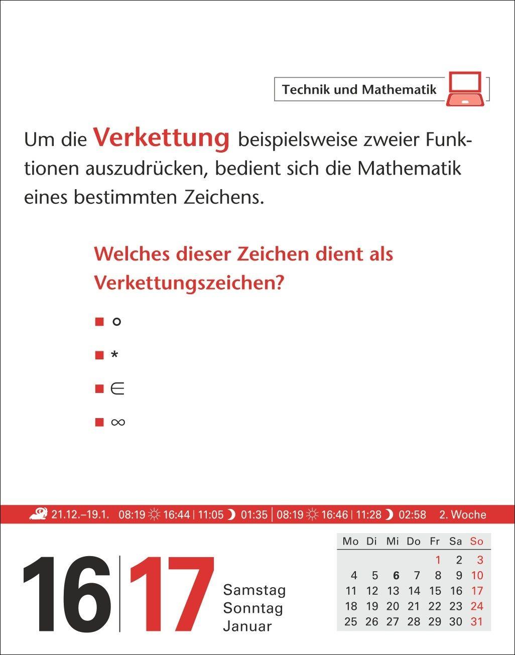 Beispielinhalt (Bild) Duden Allgemeinbildung Tagesabreißkalender 2027 - Wissen und Quizzen