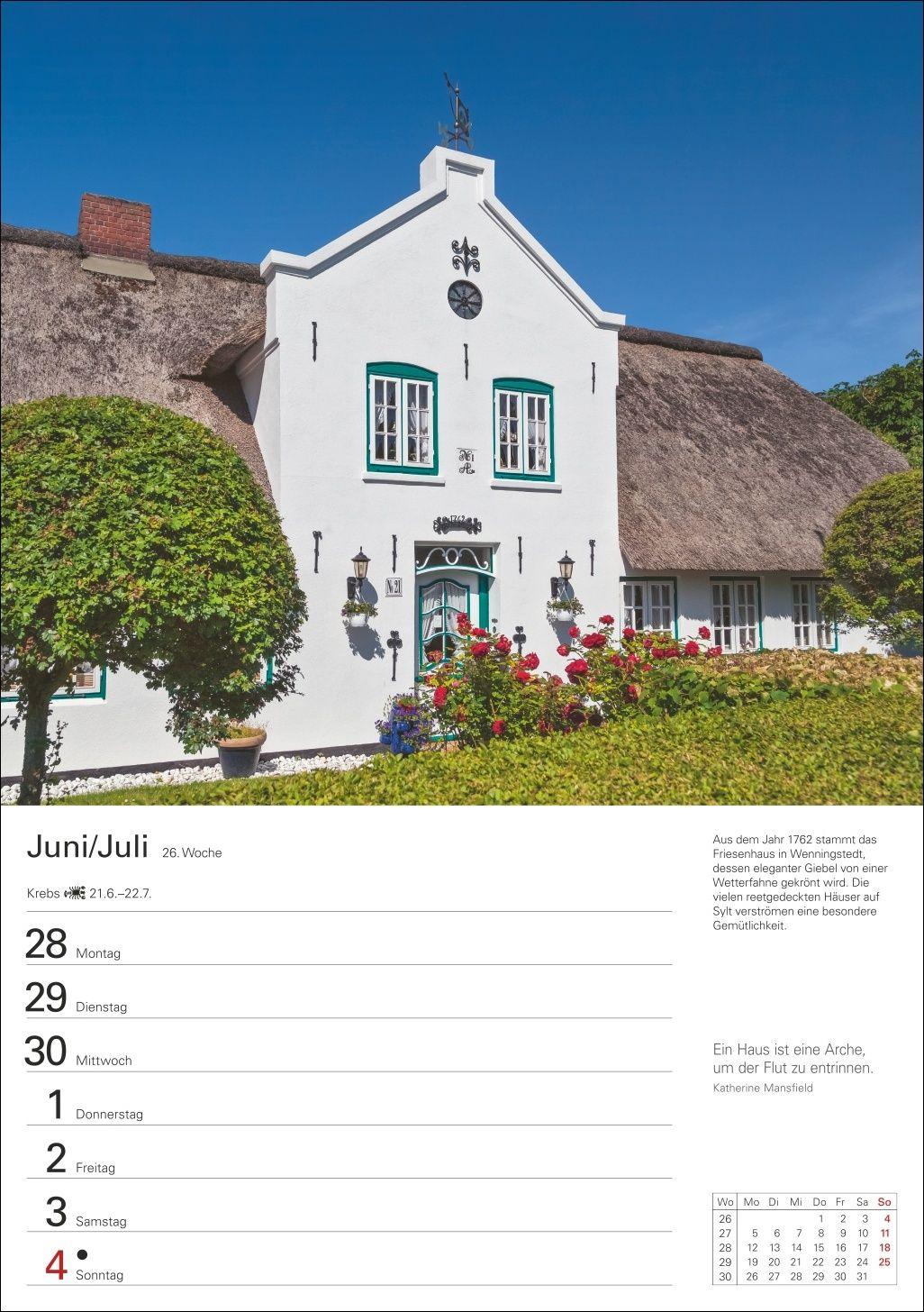 Beispielinhalt (Bild) Sylt Wochenplaner 2027 - Eine Reise in 53 Bildern