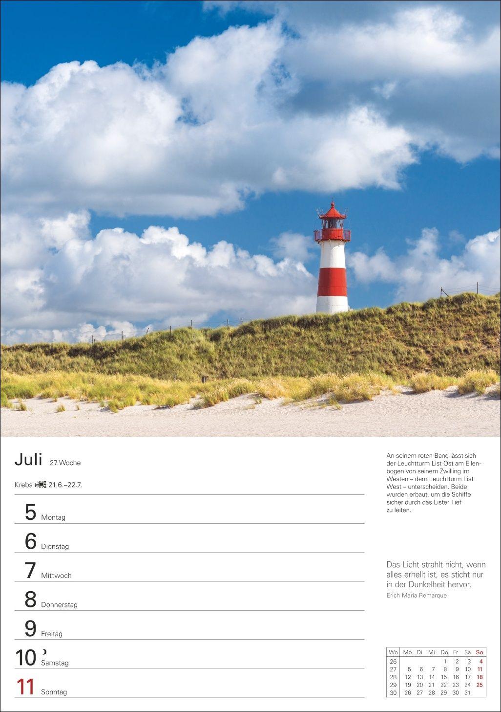 Beispielinhalt (Bild) Sylt Wochenplaner 2027 - Eine Reise in 53 Bildern