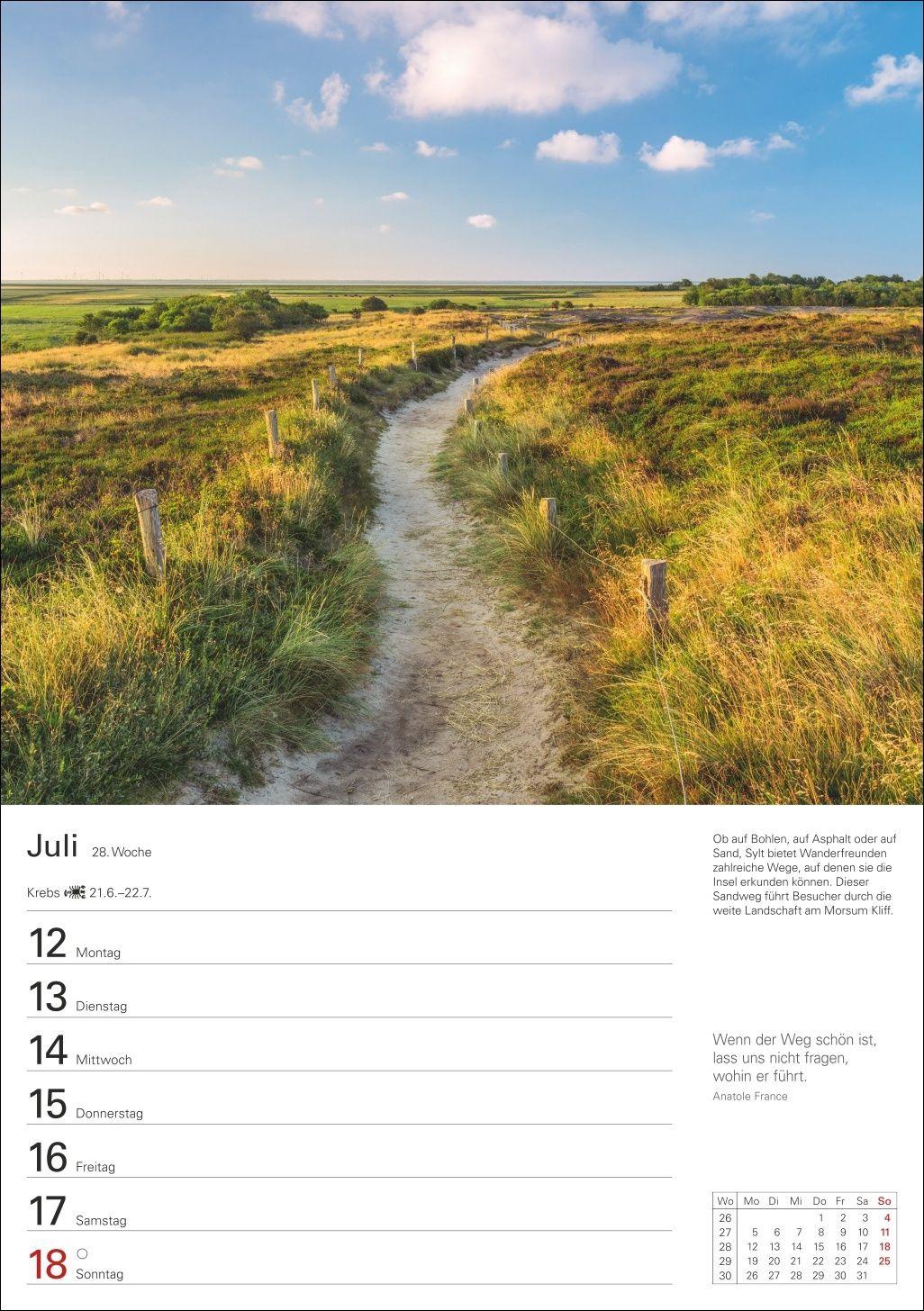 Beispielinhalt (Bild) Sylt Wochenplaner 2027 - Eine Reise in 53 Bildern