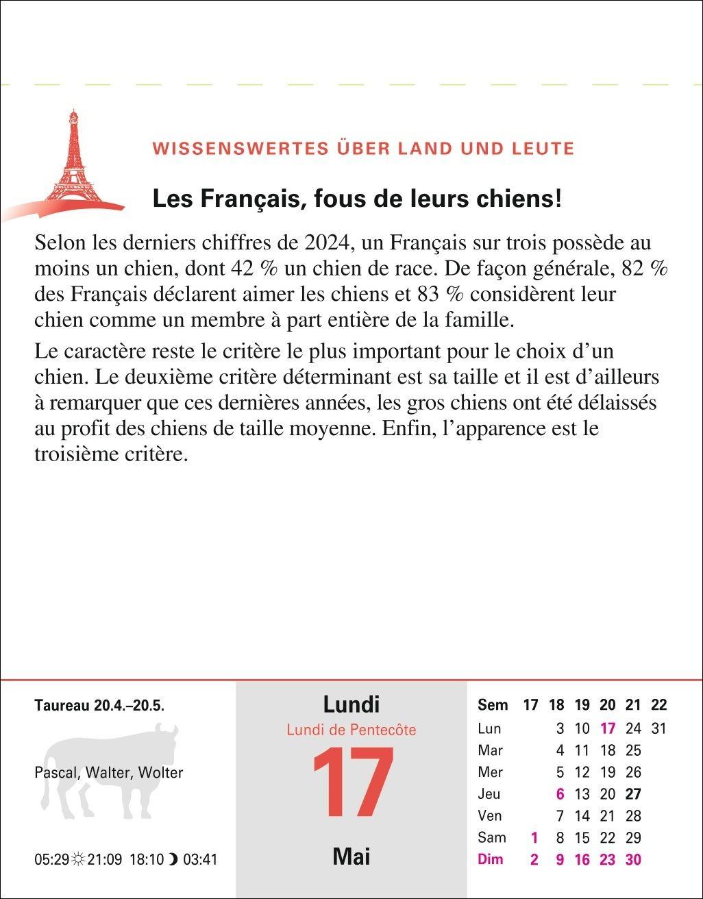 Beispielinhalt (Bild) Französisch Sprachkalender 2027 - Französisch lernen leicht gemacht - Tagesabreißkalender