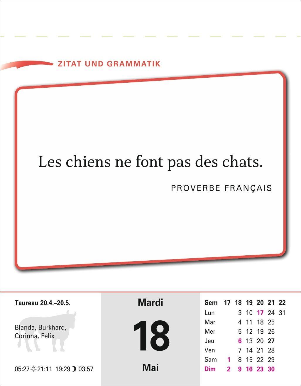Beispielinhalt (Bild) Französisch Sprachkalender 2027 - Französisch lernen leicht gemacht - Tagesabreißkalender