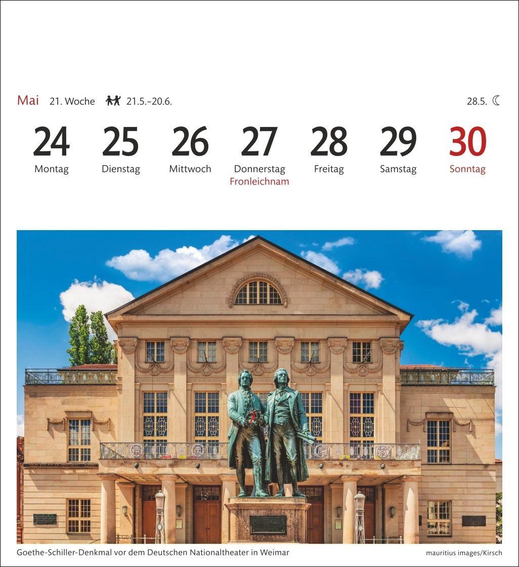 Beispielinhalt (Bild) Deutschland Sehnsuchtskalender 2027 - Wochenkalender mit 53 Postkarten