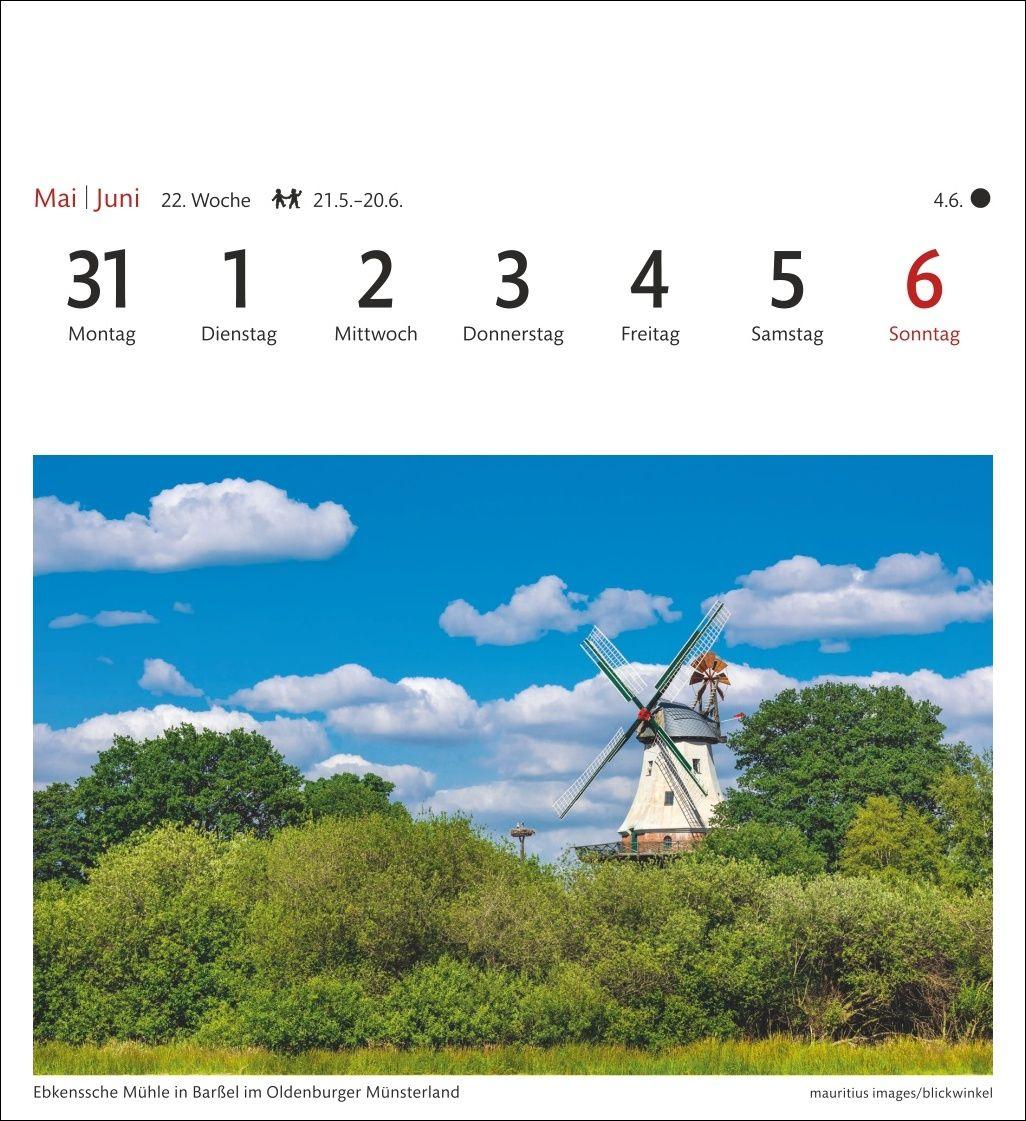 Beispielinhalt (Bild) Deutschland Sehnsuchtskalender 2027 - Wochenkalender mit 53 Postkarten