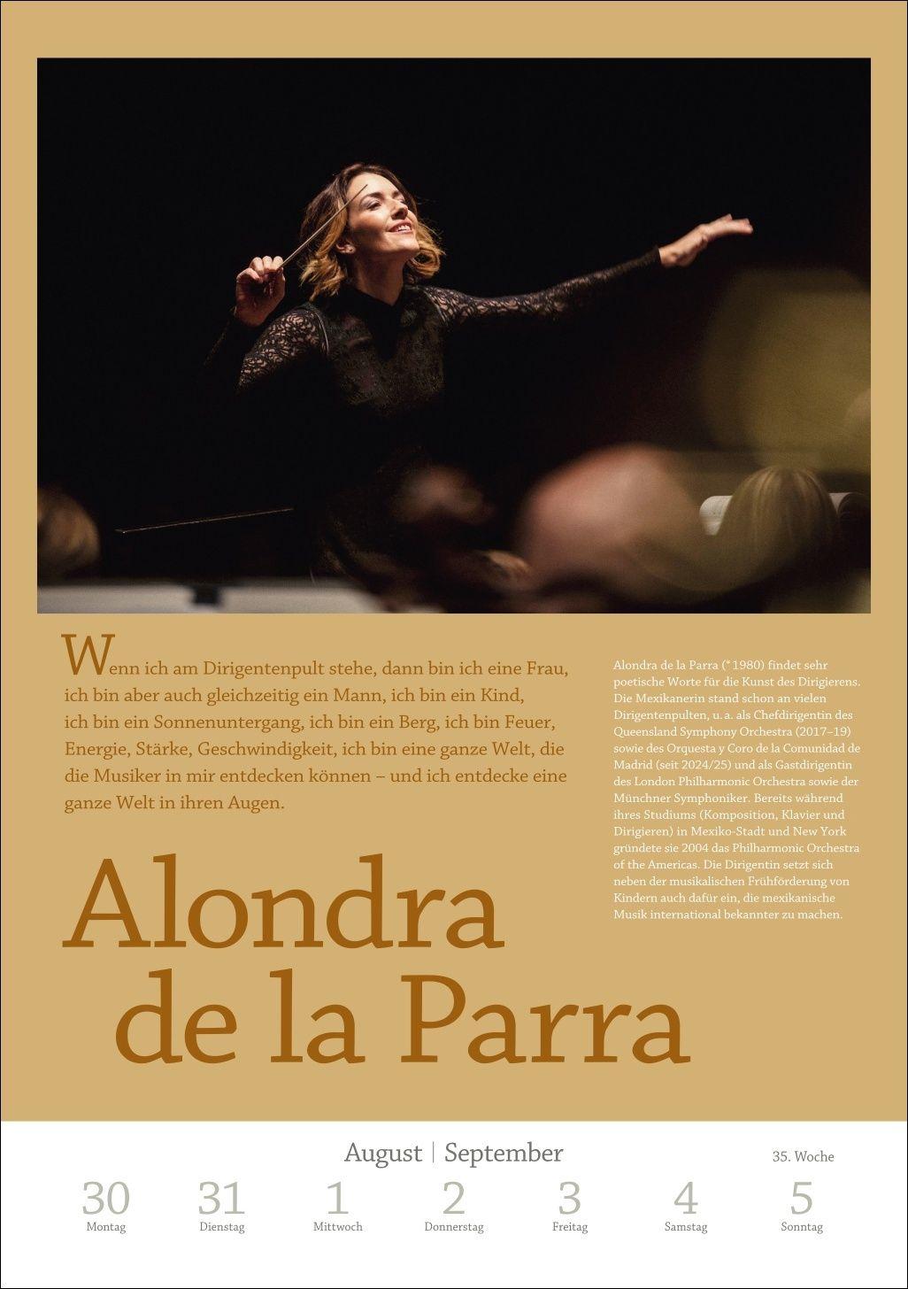 Beispielinhalt (Bild) Ich bin Ich Wochen-Kulturkalender 2027 - Gedanken berühmter Frauen