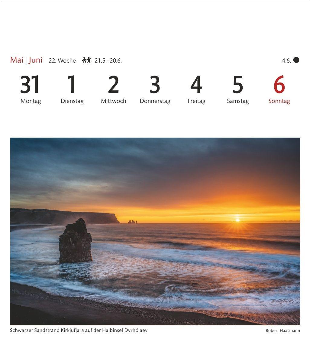 Beispielinhalt (Bild) Island Sehnsuchtskalender 2027 - Wochenkalender mit 53 Postkarten