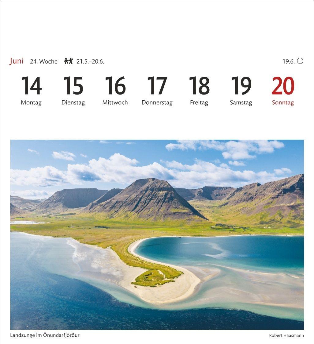 Beispielinhalt (Bild) Island Sehnsuchtskalender 2027 - Wochenkalender mit 53 Postkarten