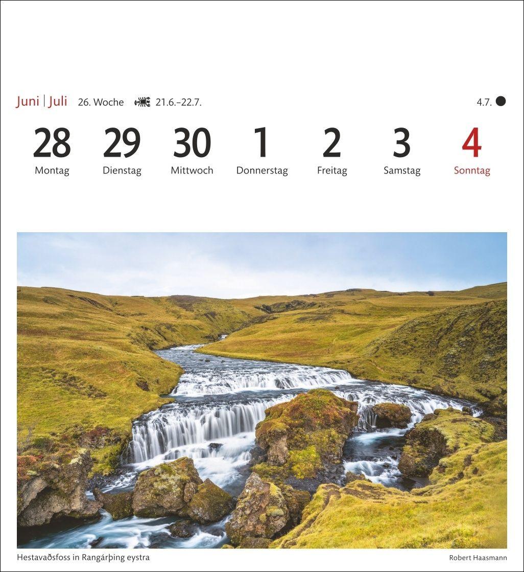 Beispielinhalt (Bild) Island Sehnsuchtskalender 2027 - Wochenkalender mit 53 Postkarten