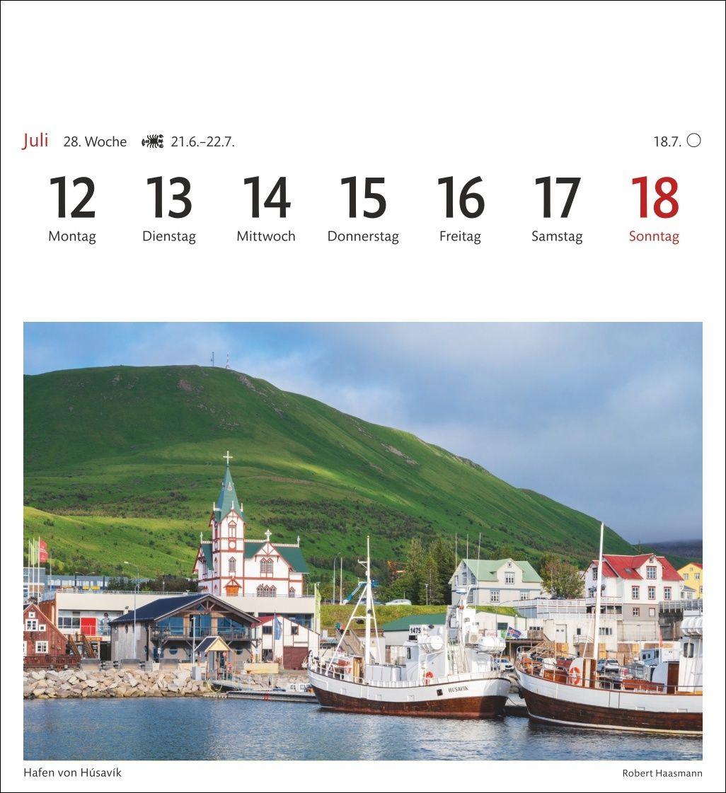 Beispielinhalt (Bild) Island Sehnsuchtskalender 2027 - Wochenkalender mit 53 Postkarten