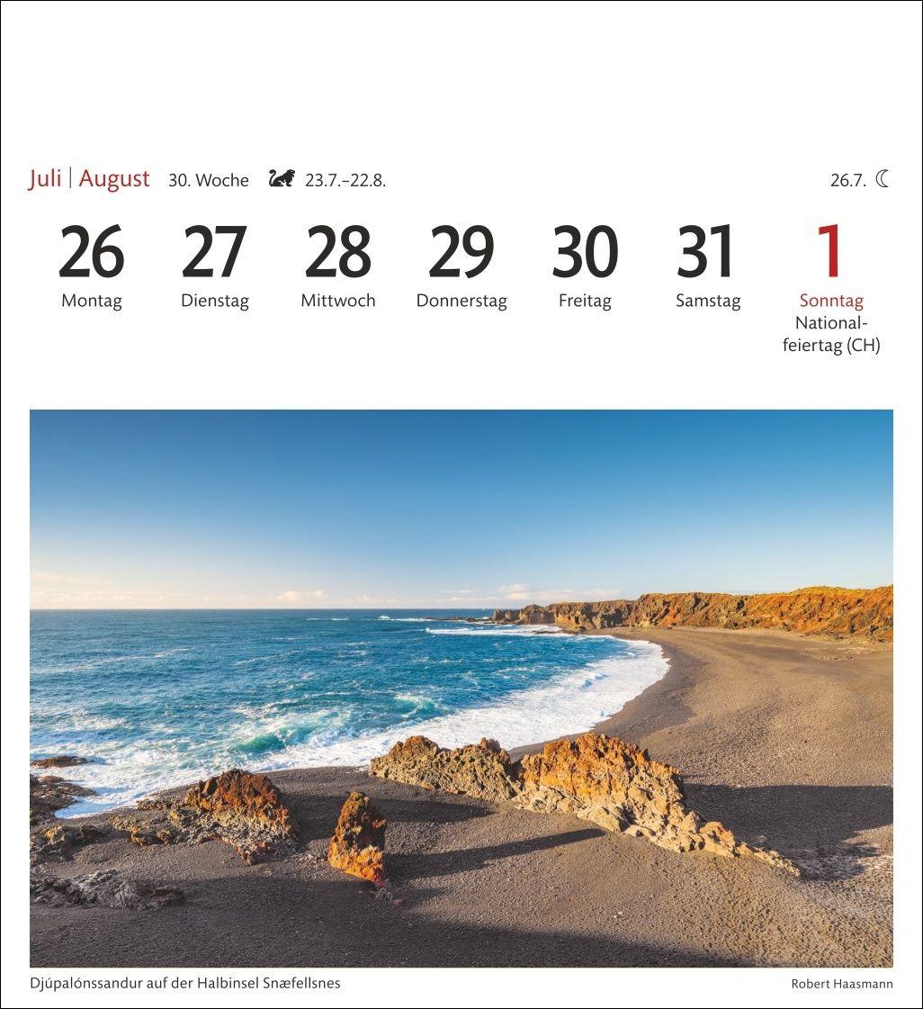 Beispielinhalt (Bild) Island Sehnsuchtskalender 2027 - Wochenkalender mit 53 Postkarten