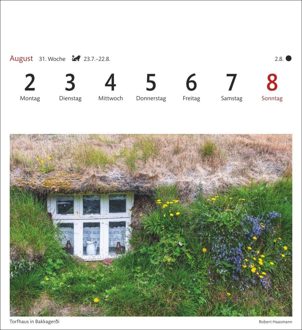 Beispielinhalt (Bild) Island Sehnsuchtskalender 2027 - Wochenkalender mit 53 Postkarten