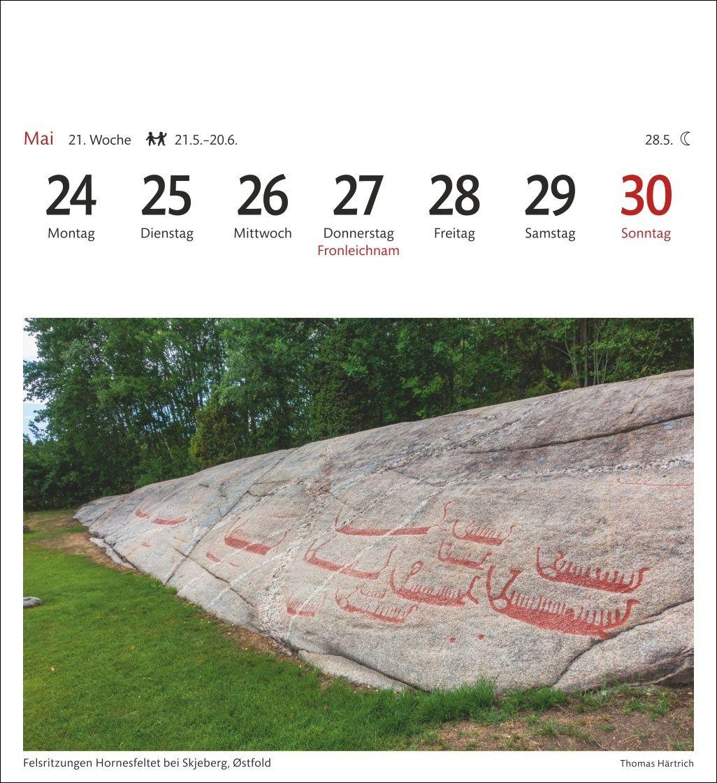 Beispielinhalt (Bild) Norwegen Sehnsuchtskalender 2027 - Wochenkalender mit 53 Postkarten