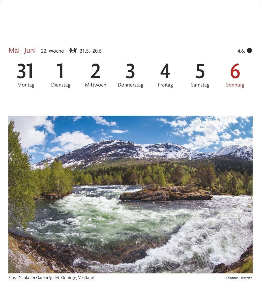 Beispielinhalt (Bild) Norwegen Sehnsuchtskalender 2027 - Wochenkalender mit 53 Postkarten