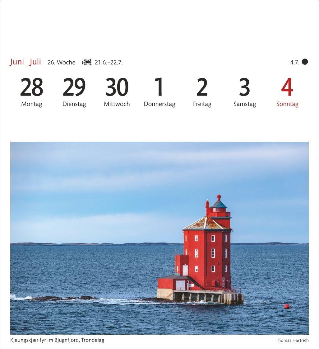 Beispielinhalt (Bild) Norwegen Sehnsuchtskalender 2027 - Wochenkalender mit 53 Postkarten