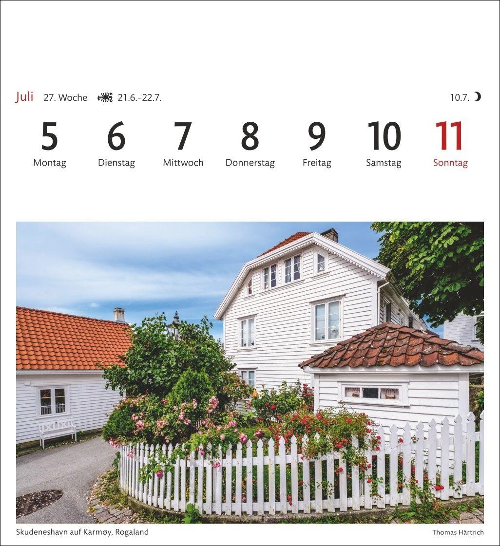 Beispielinhalt (Bild) Norwegen Sehnsuchtskalender 2027 - Wochenkalender mit 53 Postkarten