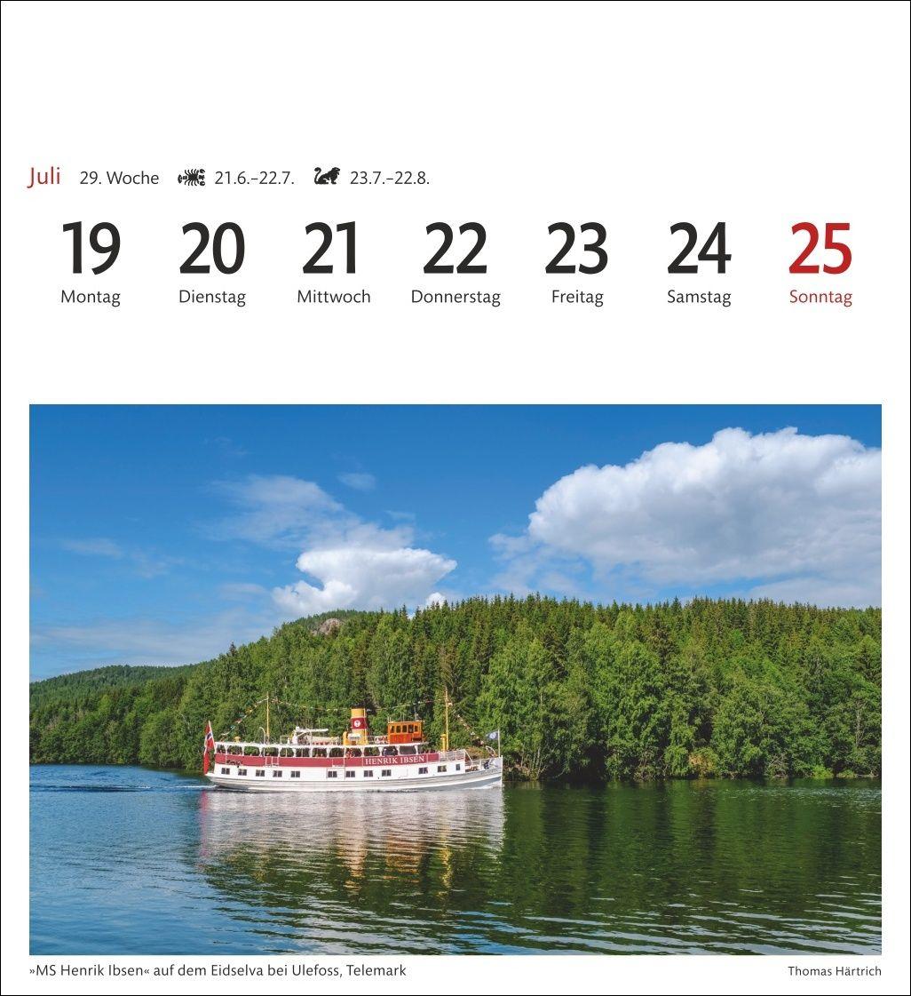 Beispielinhalt (Bild) Norwegen Sehnsuchtskalender 2027 - Wochenkalender mit 53 Postkarten